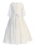 Kids Dream Big Girls White Chiffon Butterfly Sleeve Communion Dress 6-16 - SophiasStyle.com